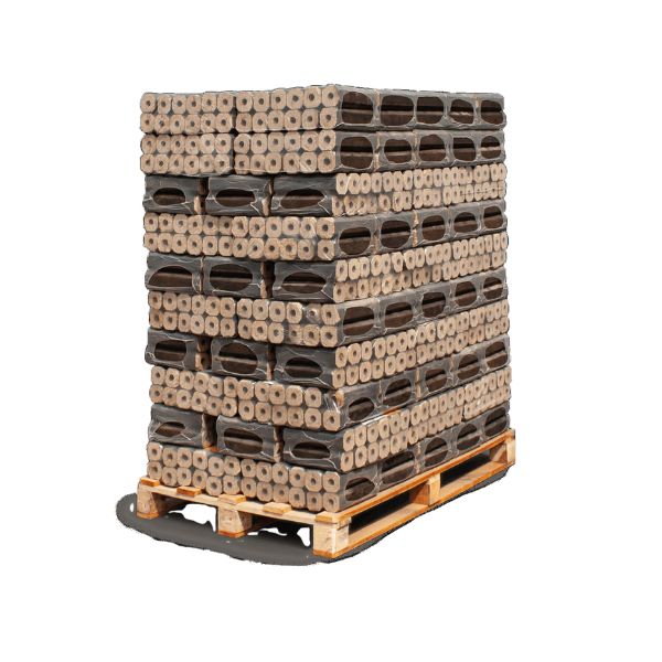 PiniKay Octagon Hartholzbriketts Heizfuxx – 960 kg Gesamtgewicht (96 Gebinde à 10 kg) – Hochverdichtete Achteck-Briketts für Ofen und Kamin