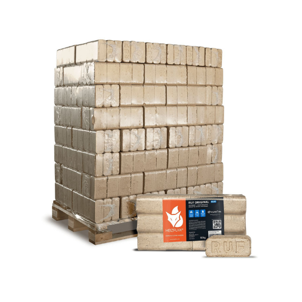 Heizfuxx RUF Original Blue Hartholzbriketts – RUF-Form
