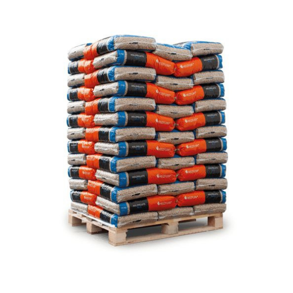 Blue-Serie Holzpellets von Heizfuxx – 975 kg Komplettpalette (65 Einzelpackungen à 15 kg) – ENplus A1 zertifizierte Premium-Pellets für alle Pelletöfen