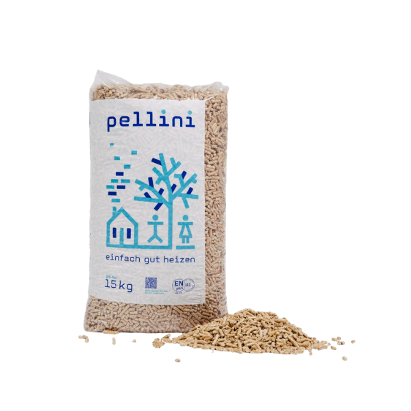 Pellini ENplus A1 Premium-Holzpellets – 990 kg Palette (66 Säcke à 15 kg) – Hochwertige Brennstoffpellets für Pelletkessel